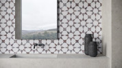  Waterjet Stone Mosaics Burgundy 9x9 Stellar Mosaic Honed