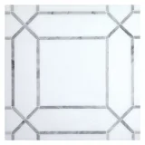 Specialty Mosaic Collection Thassos Select & Italian Carrara 8×8 Pickets Mosaic