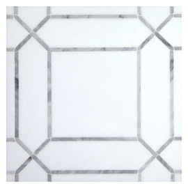 Specialty Mosaic Collection Thassos Select & Italian Carrara 8×8 Pickets Mosaic