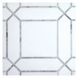 Specialty Mosaic Collection Thassos Select & Italian Carrara 8×8 Pickets Mosaic