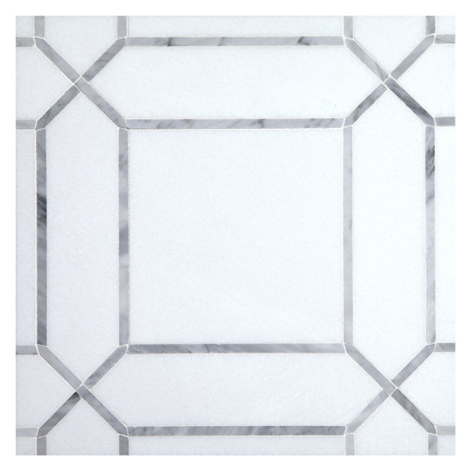 Specialty Mosaic Collection Thassos Select & Italian Carrara 8×8 Pickets Mosaic