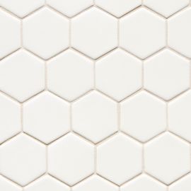 6th Avenue White 2×2 Hexagon Mosaic Matte