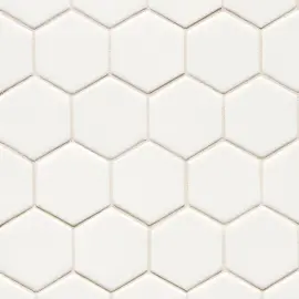 6th Avenue White 2×2 Hexagon Mosaic Matte