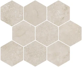 Rendezvous Cross Cut Cream 11×13 Hexagon Mosaic Matte Rectified