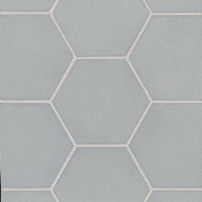 6th Avenue Pale Sky 6″ Hexagon Glossy