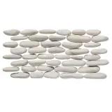 Pebble Antique Timor White 6×12 Stacked Pebble Mosaic Matte