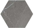Love Affairs Petra Charcoal 8×9 Hexagon Field Tile Matte