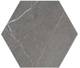 Love Affairs Petra Charcoal 8×9 Hexagon Field Tile Matte