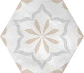 Eden Ivory 5-1/2×6 Hexagon Deco Matte