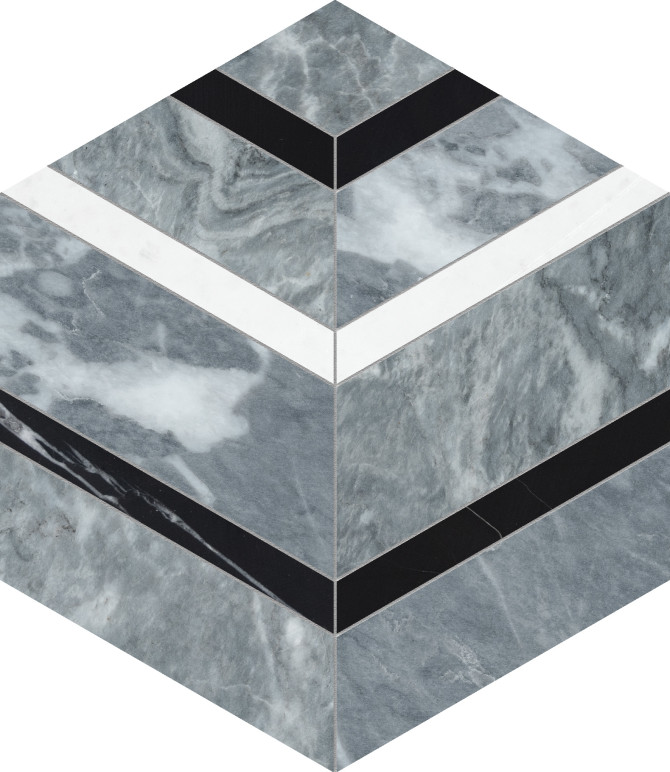 Waterjet Stone Mosaics Monochromo 5×6 Hexo Mosaic Honed
