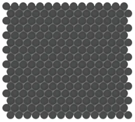 Nantucket Black 3/4″ Penny Round Mosaic Glossy