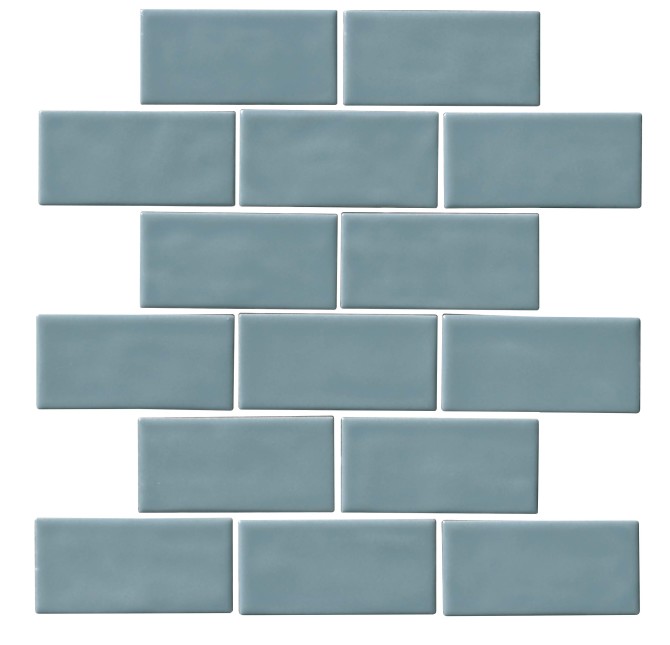 Artezen Classic Blue 2×4 Brick-Joint Mosaic Glossy