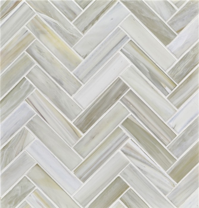 Agate Cortona 1×4 Herringbone Mosaic Silk