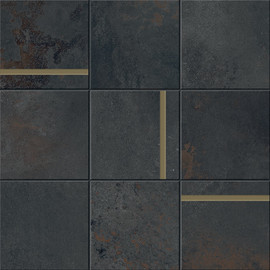 Alchemy Magnet 4×4 Mosaic Matte with Brass Rods Rectified