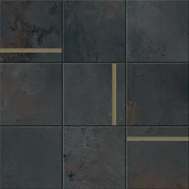 Alchemy Magnet 4×4 Mosaic Matte with Brass Rods Rectified
