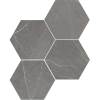 Love Affairs Petra Charcoal 8×9 Hexagon Field Tile Matte