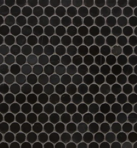 Tribeca Basic Black 11×11 Penny Round Mosaic Honed