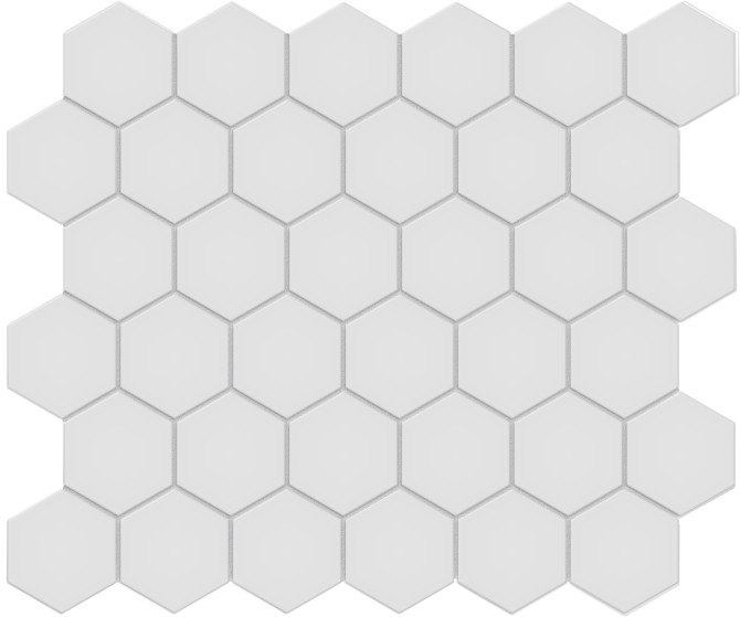 Nantucket Silver 2″ Hexagon Mosaic Matte Unglazed