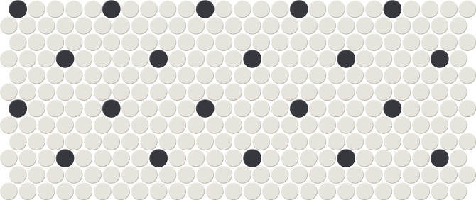 Unglazed Mosaics – Porcelain Retro Dot 1″ Penny Round Mosaic