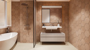 Tuscany Beige 9x10 Hexagon and Ivory 2x2 Mosaic