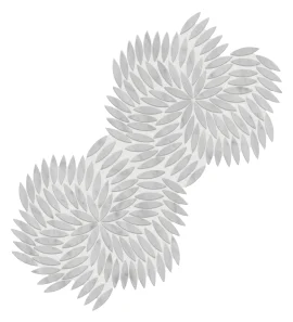 Olynthos Carrara 10×16 Simple Leaf Swirl Mosaic