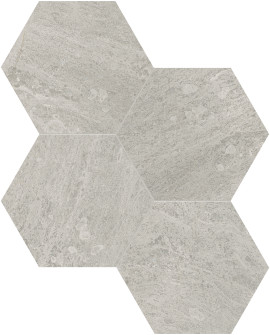 Anciano Grigio 6″ Hexagon Mosaic Honed