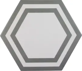 Sol Dark Gray 8×9 Hexagon Deco Field Tile Semi-Matte