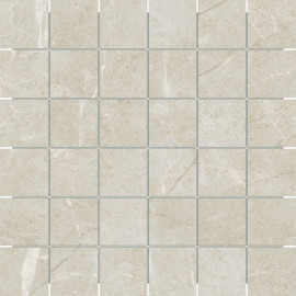 Close-up of Chateau Wheatfield 2×2 mosaic matte tile with realistic marble detailing