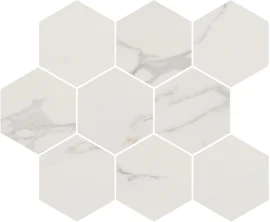 Eterna White 4″ Hexagon Mosaic Matte Rectified