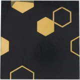 Ellington Ebony & Brass 6×6 Jacques Decorative Tile Honed