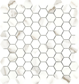 Caspar Calacatta 1-1/4″ Hexagon Mosaic Polished