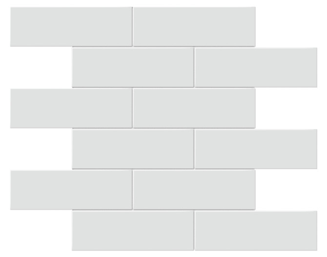 Nantucket Silver 2×6 Brick Mosaic Glossy