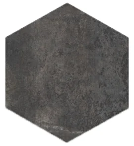 Valletta Black 8″ Hexagon Field Tile Matte