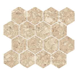 Santiago Beige 3″ Hexagon Mosaic Rectified