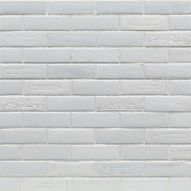 Elements Bright White 1×3 Brick Mosaic Silk