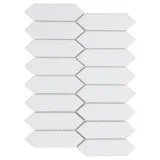 Fletcher White 10×14 Elongated Hex Mosaic