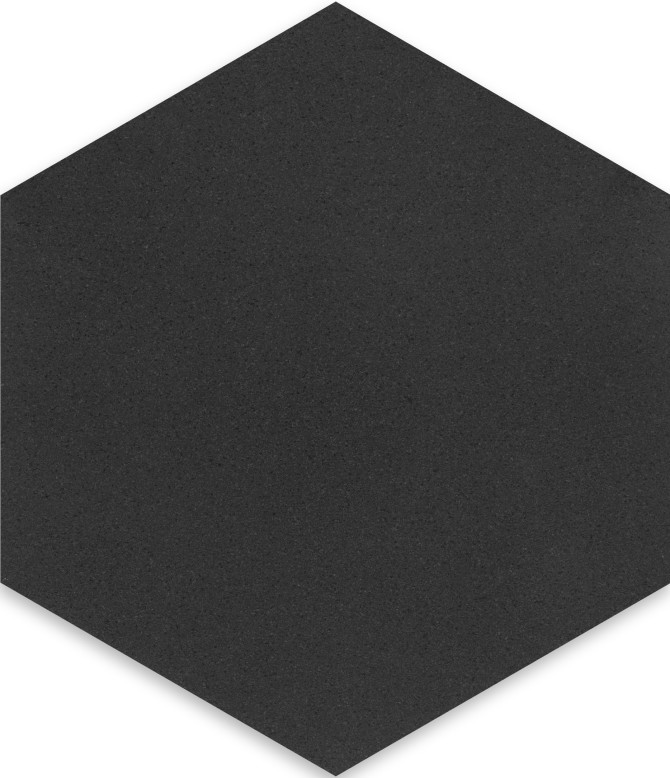 Basalt Black 10″ Hexagon Field Tile Honed