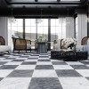 Checkerboard Bianco Carrara and Bardiglio Dark 16x16