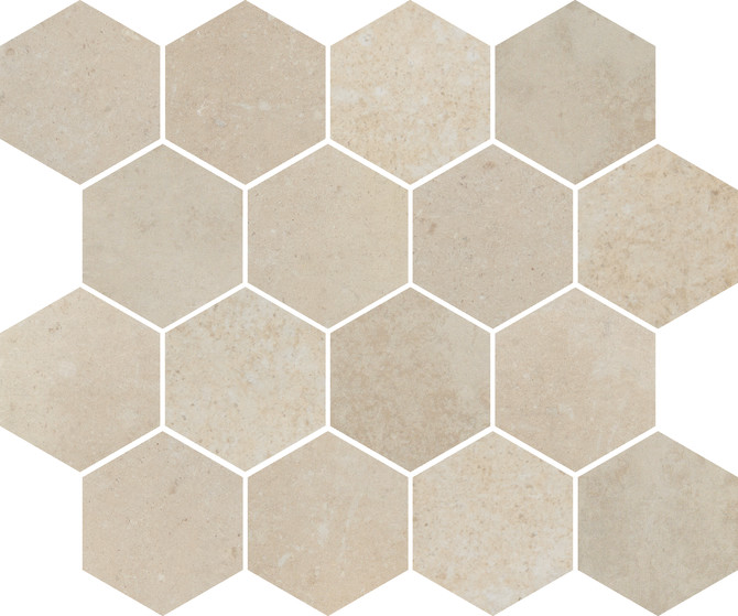 Tuscany Ivory 10×12 Hexagon Mosaic Matte