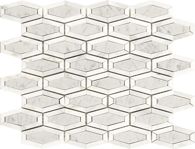 Hera Carrara 10×12 Elongated Hex Mosaic