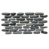 Pebble Medan Charcoal 6×12 Stacked Pebble Mosaic Matte