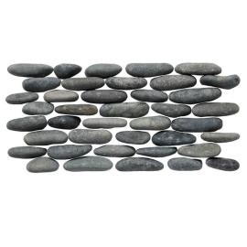 Pebble Medan Charcoal 6×12 Stacked Pebble Mosaic Matte
