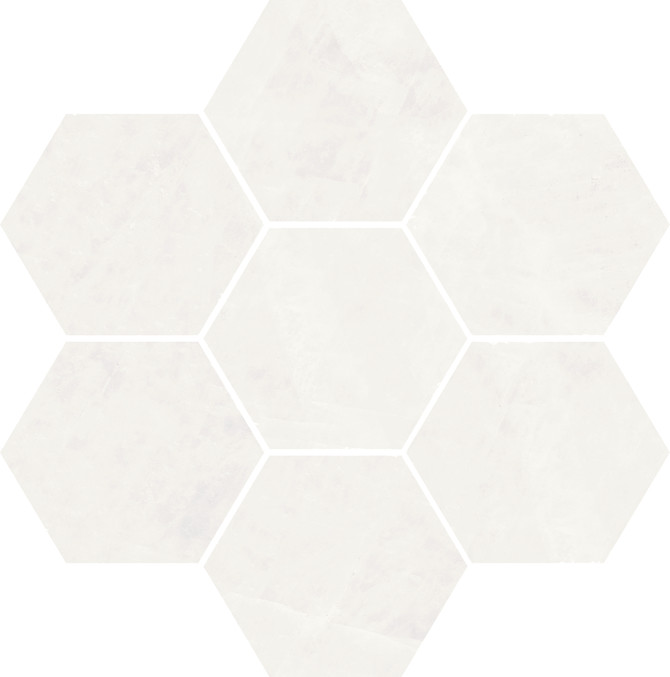Bondi White 11×12 Hexagon Mosaic Polished