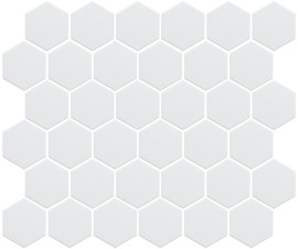 Back to Basics White 2″ Hexagon Mosaic