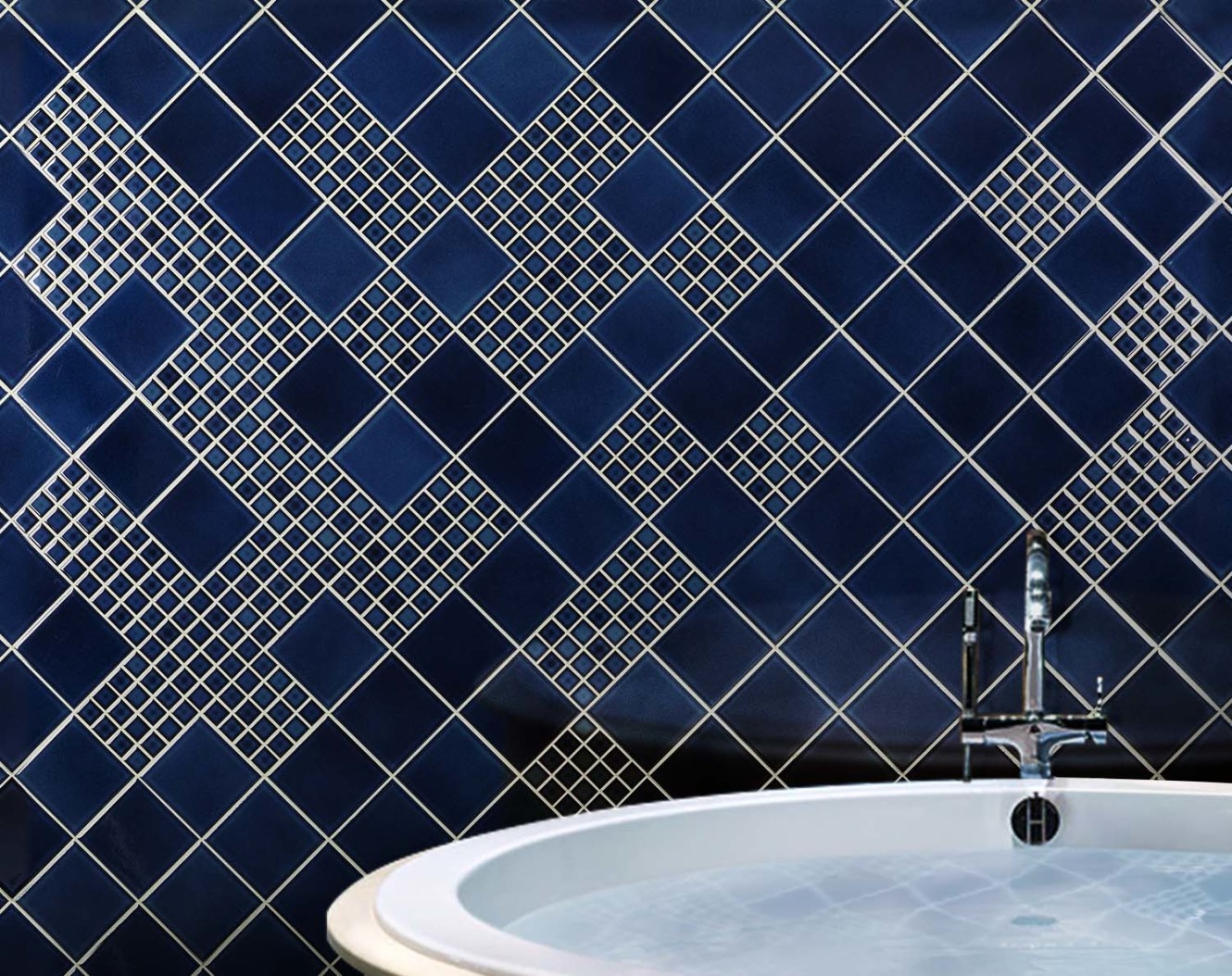 Buyusai Navy Blue 4x4 and 1x1 Mosaic