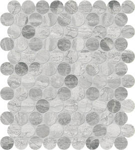 Volcana Notte 1″ Penny Round Mosaic Honed