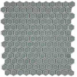 Mosaics Sage 1″ Hexagon Mosaic Gloss