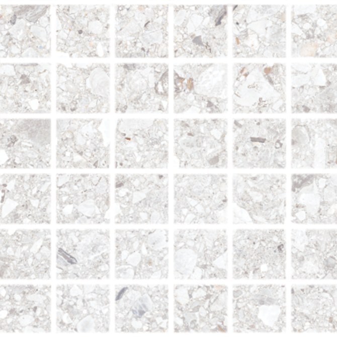 Santiago White 2×2 Mosaic Rectified