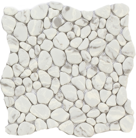 Aquata Ivory 11×11 Random Pebbles Mosaic
