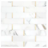 Specialty Mosaic Collection Calacatta Gold Polished And Matte Brass 9×12 Touch of Brass Mosaic Polished